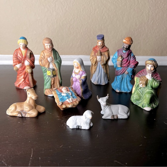 Other - Vintage Christmas Child Creche, 10 piece, Ceramic, 1990’s Decor, Holiday Decor